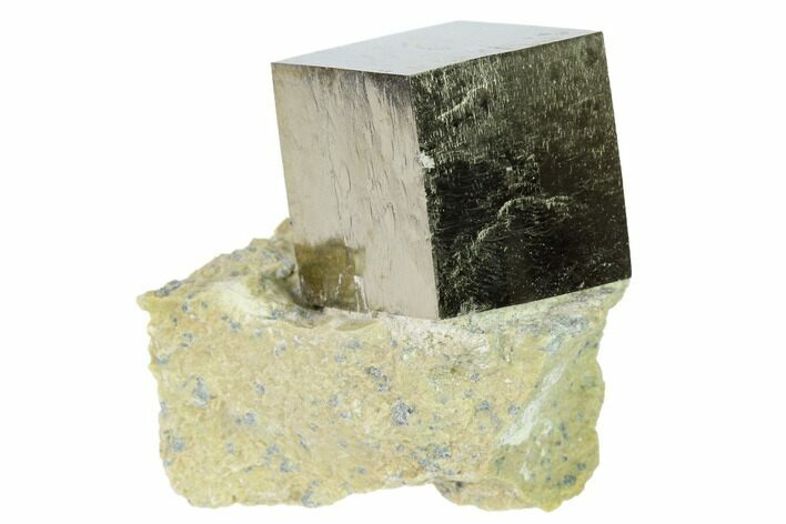 Natural Pyrite Cube In Rock - Navajun, Spain #168523